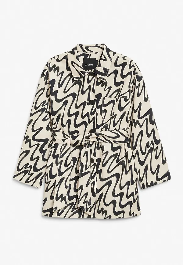 Long belted jacket - White