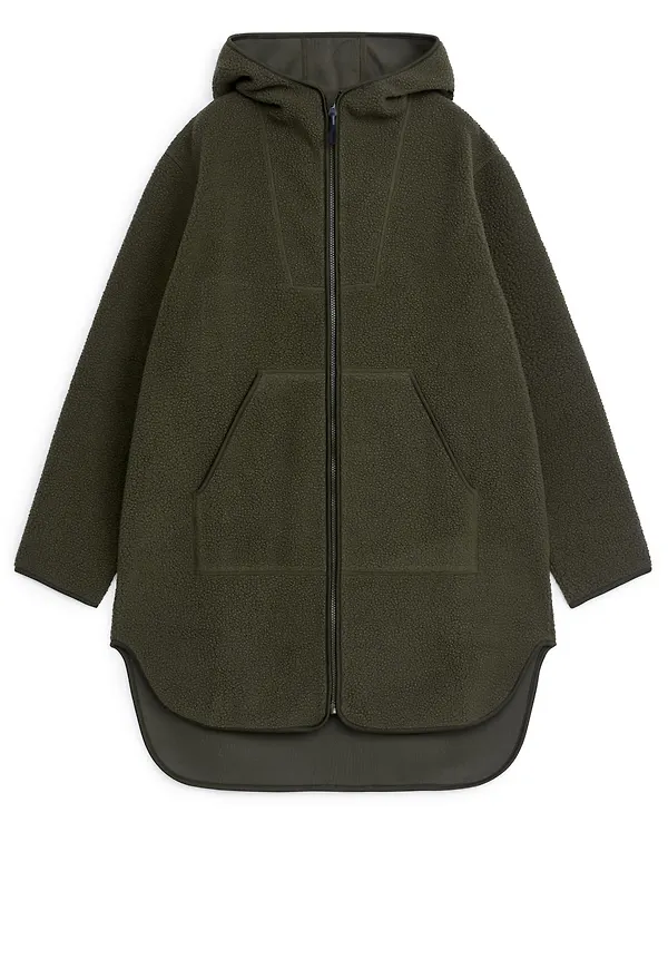 Long Fleece Jacket - Green