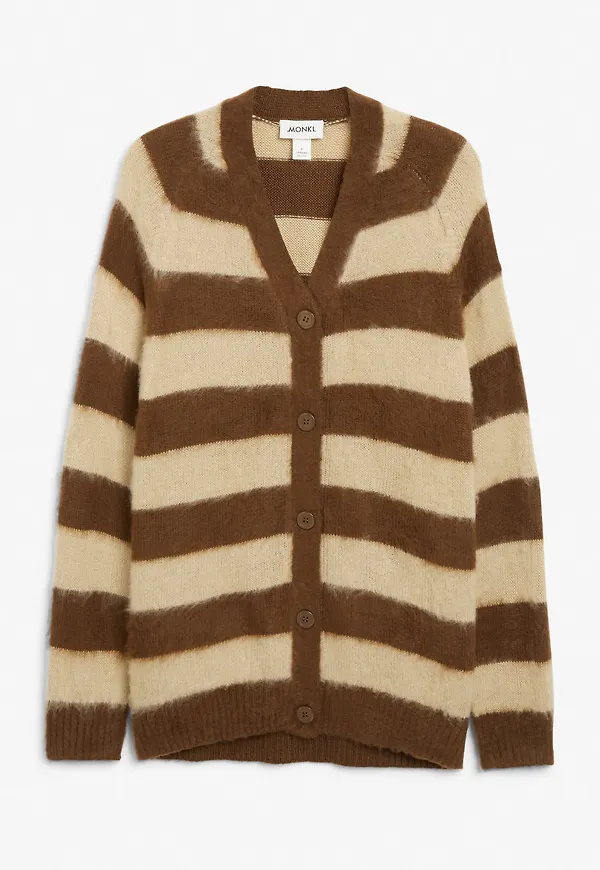 Long knitted cardigan - Beige