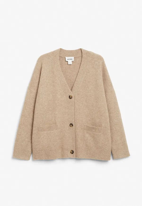 Long knitted cardigan - Brown