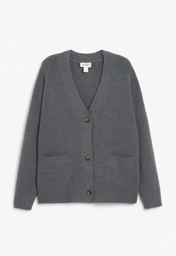 Long knitted cardigan - Grey
