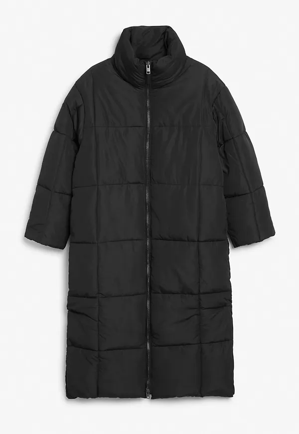 Long puffer coat - Black