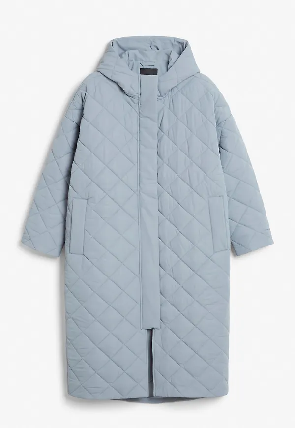 Long quilted coat - Grey