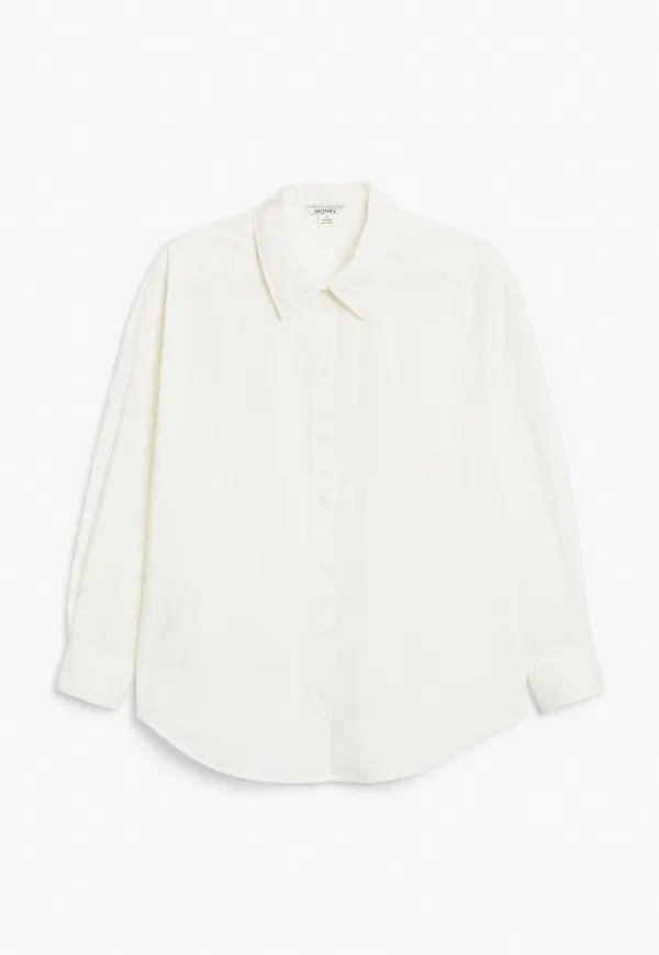 Long sleeve cotton shirt - White