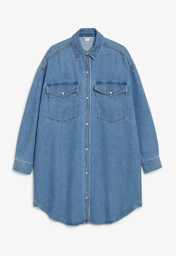 Long sleeve denim dress - Blue