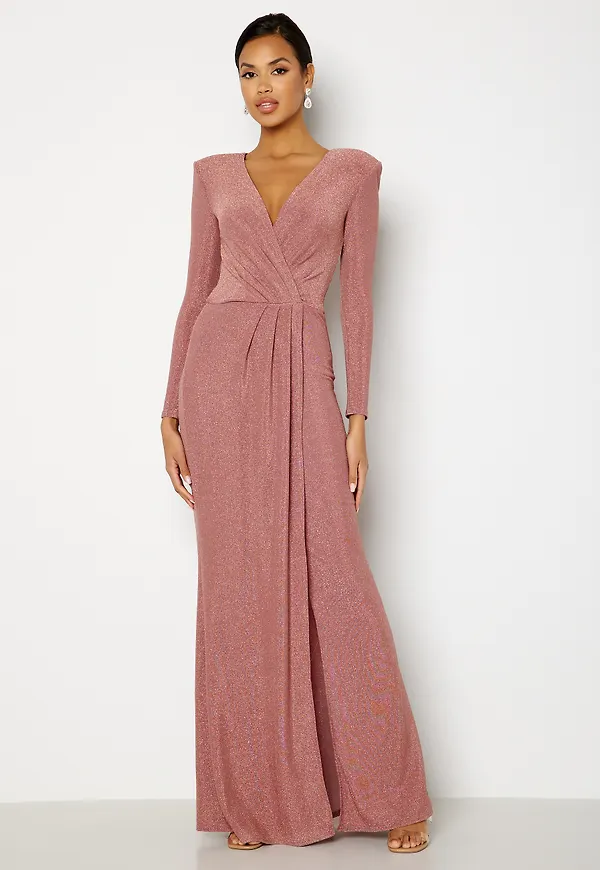 Long Sleeve Glitter Maxi Dress