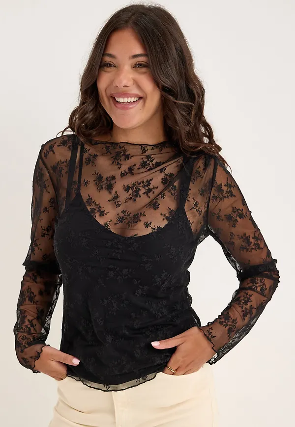 Long Sleeve Lace Top