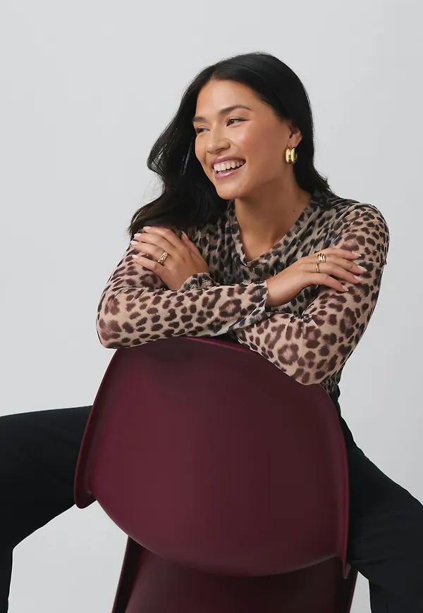 Long sleeve mesh top