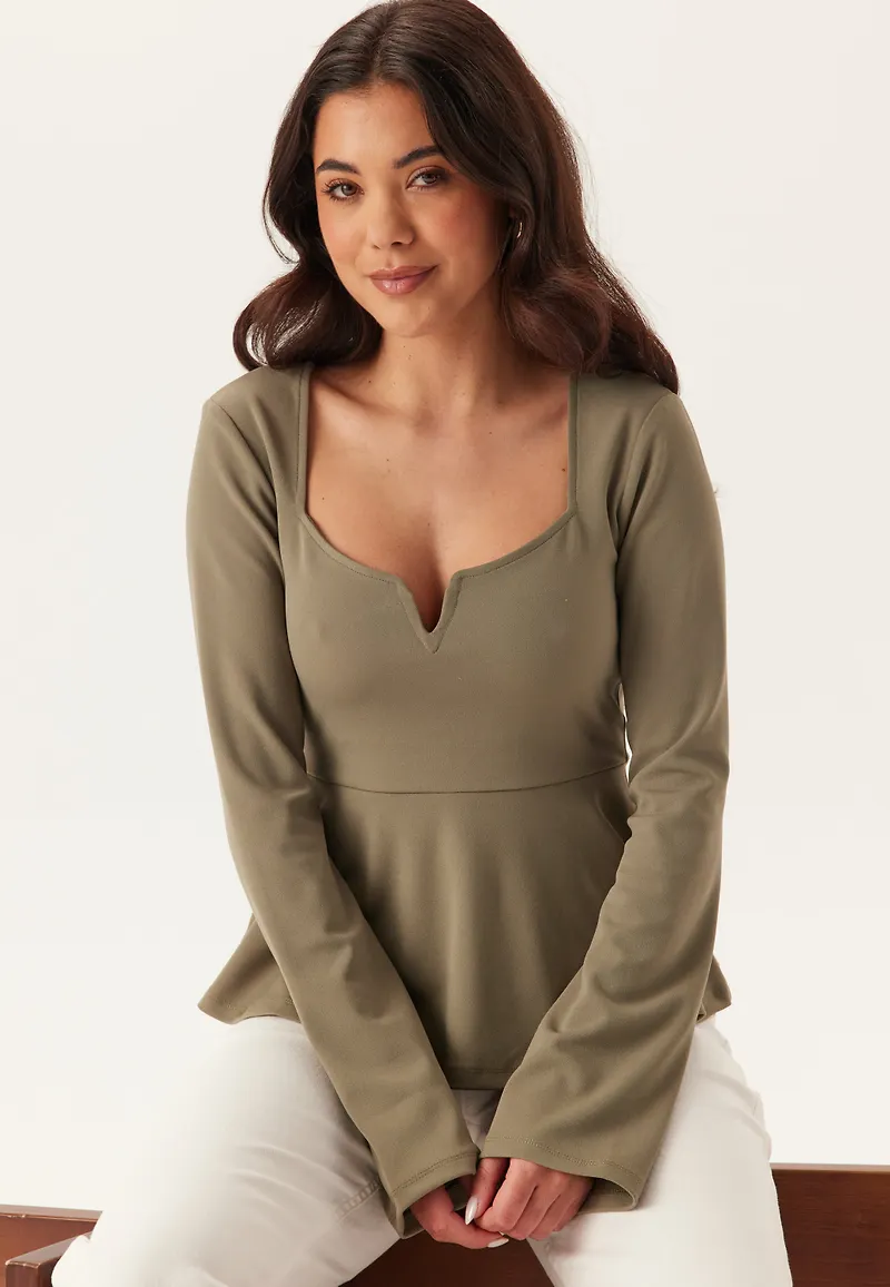 Long Sleeve Peplum Top