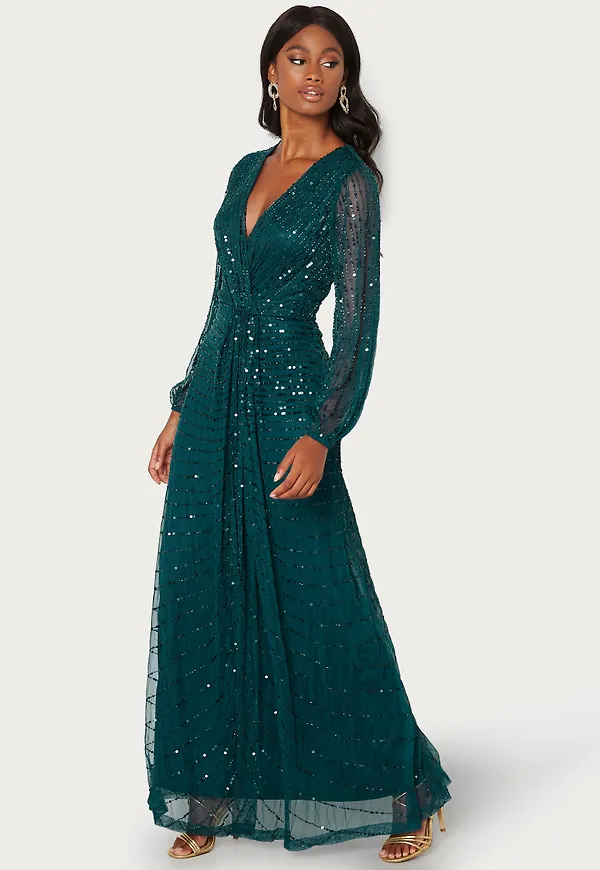 Long Sleeve Sequin Dress