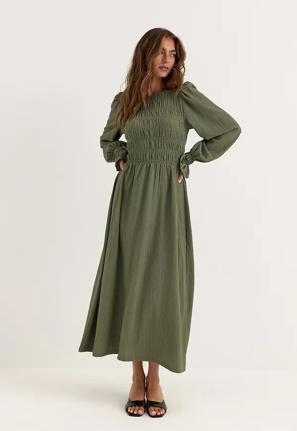 Long Sleeve Smock Dress