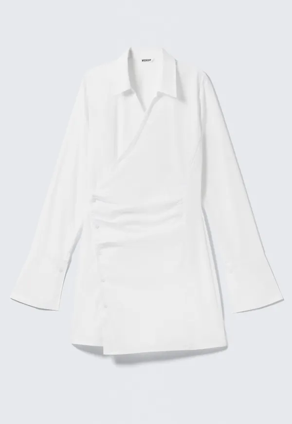 Long-Sleeved Asymmetric Mini Shirt Dress