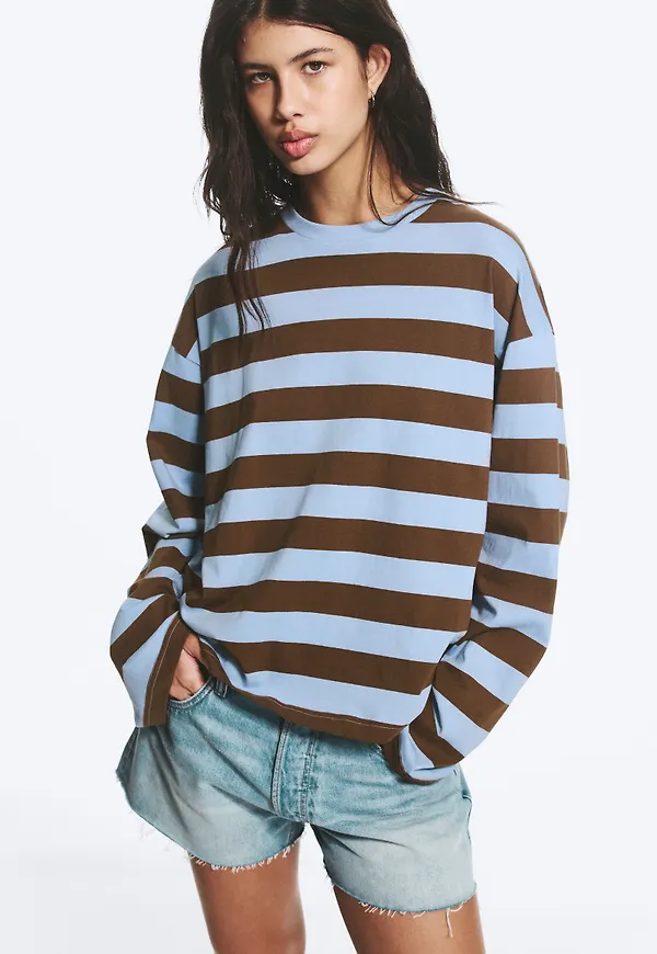 Long-Sleeved Cotton T-shirt