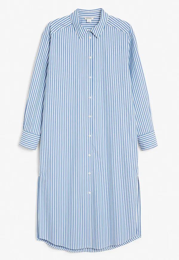 Long sleeved shirt dress - Blue