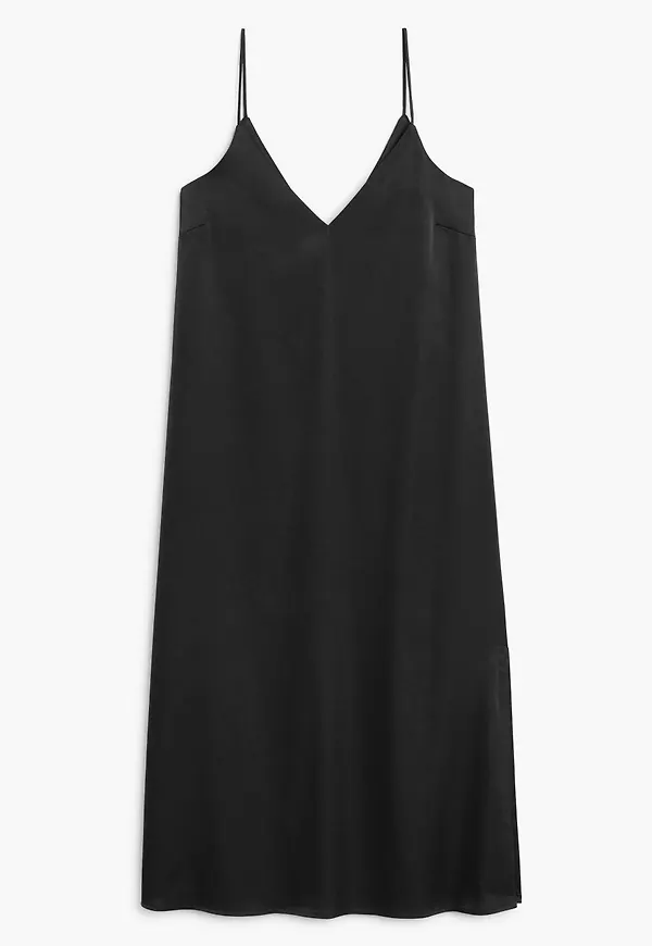 Long slip dress - Black