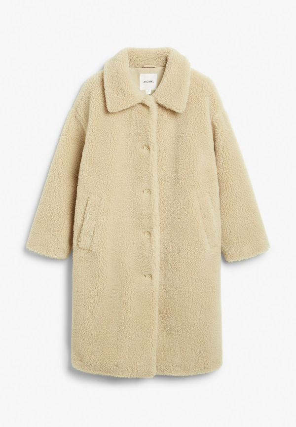 Long teddy coat - Beige