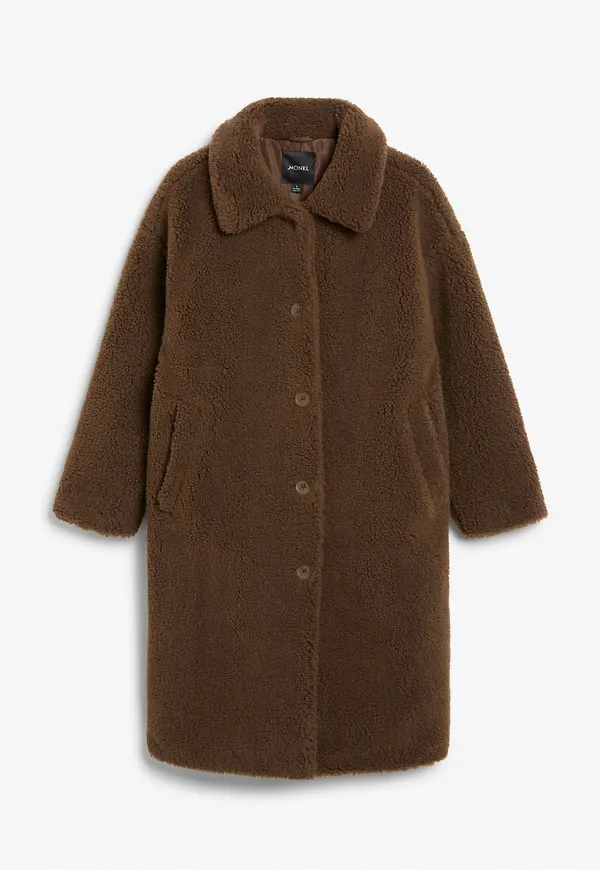 Long teddy coat - Brown