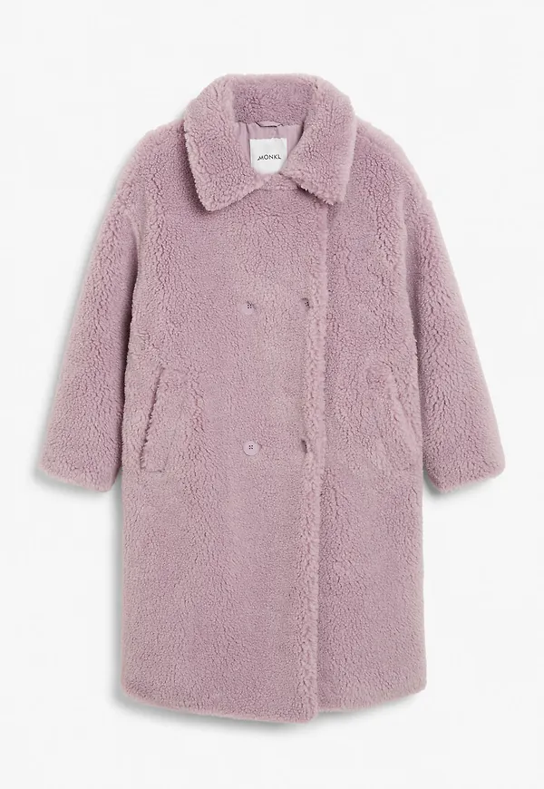 Long teddy coat - Purple