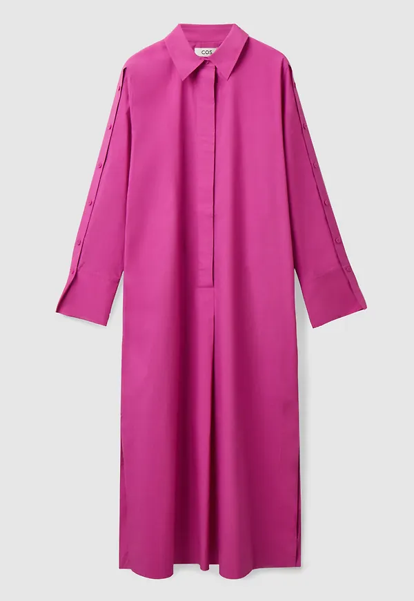 LONGLINE BUTTON-SLEEVE TUNIC