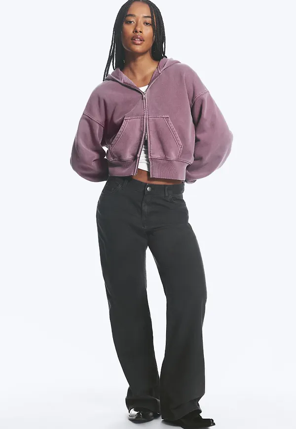 Loose fit structured trousers