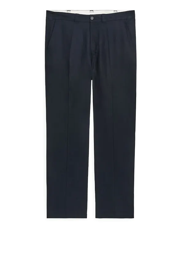 Loose Linen Trousers - Blue
