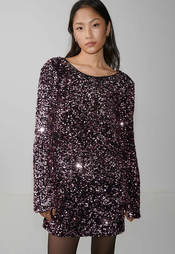 Loose sequin mini dress