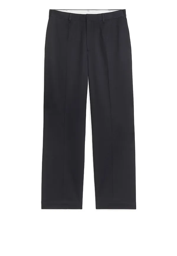 Loose Straight-Fit Trousers - Blue
