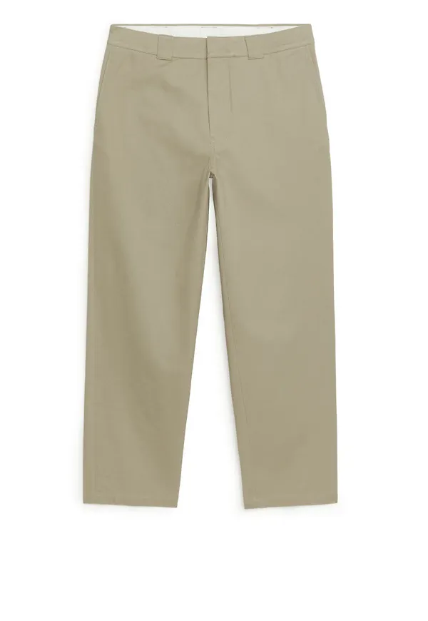 Loose Twill Trousers - Beige