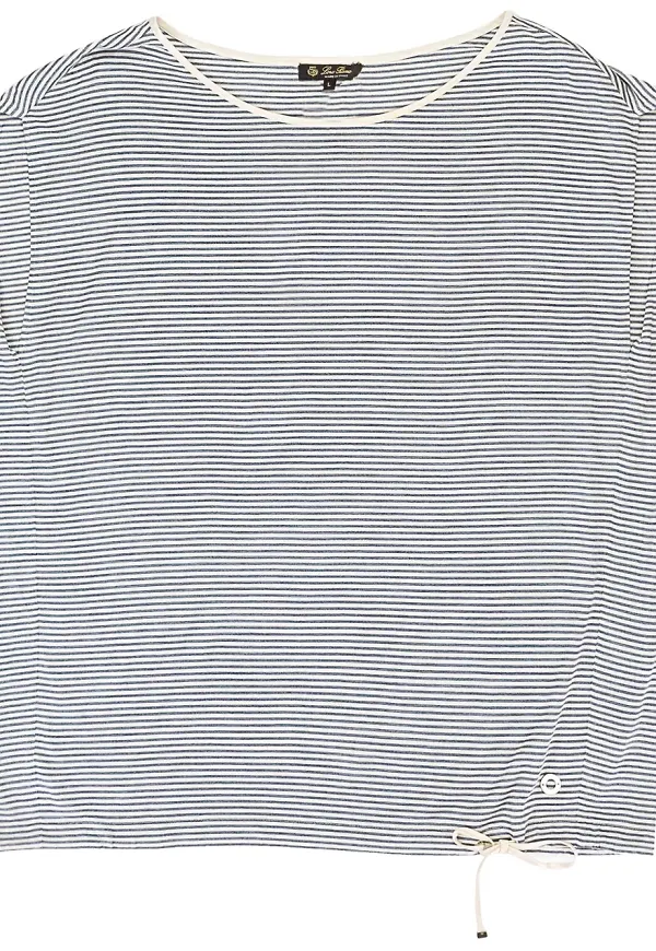 Loro Piana randig sidenväst - Vit