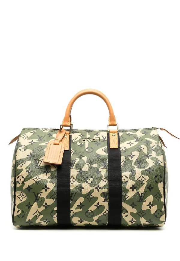 Louis Vuitton Speedy 35 kamouflagemönstrad handväska från 2008 - Grön