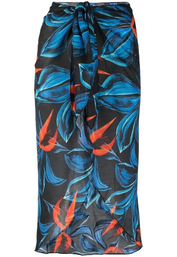Louisa Ballou blommig sarong - Blå