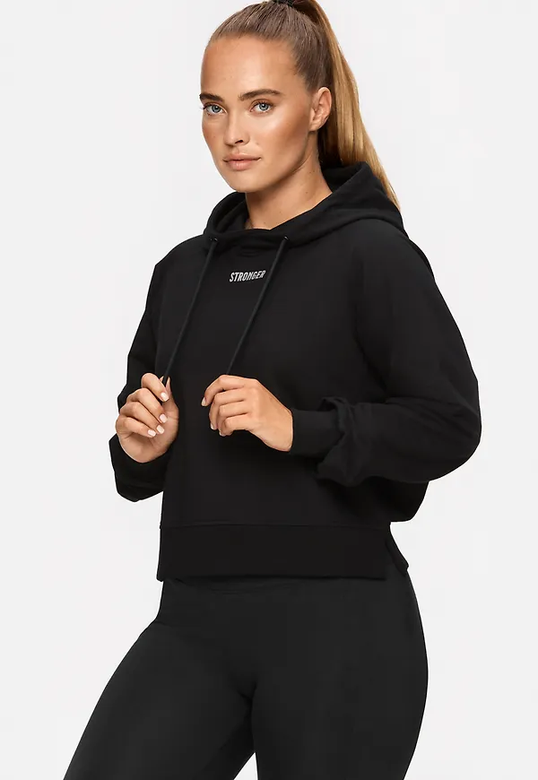 Lounge Cropped Hoodie Black