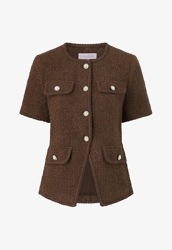 Love Lolina - Cardigan Abbot Top - Brun