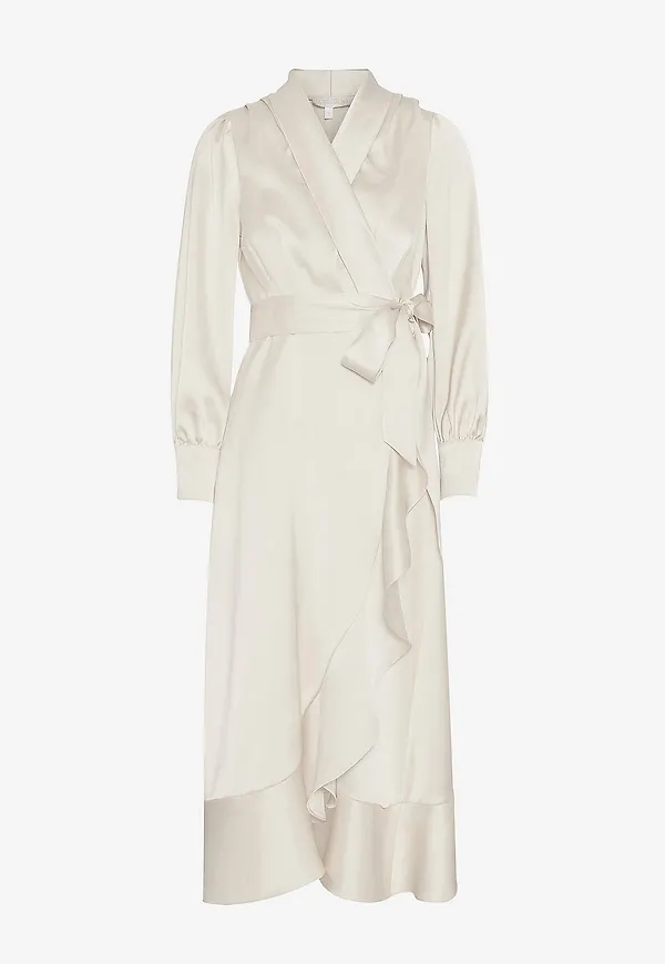 Love Lolina - Satinklänning Iza Midi Dress - Beige