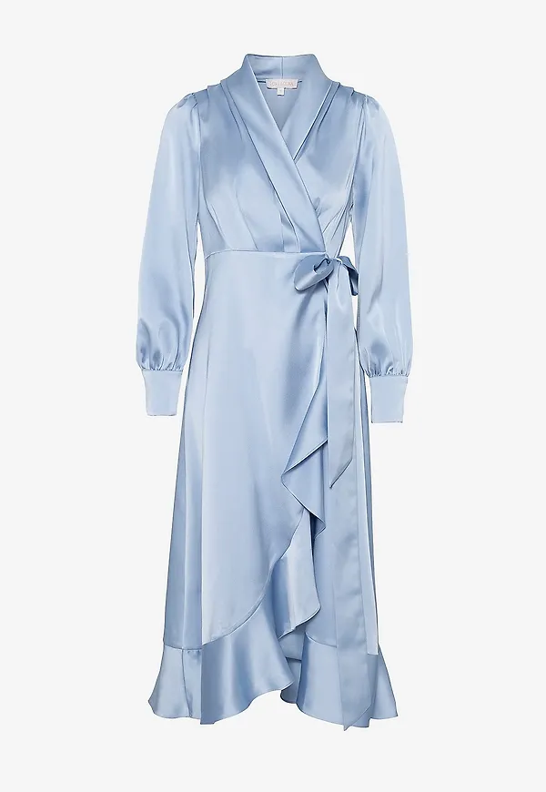 Love Lolina - Satinklänning Iza Midi Dress - Blå