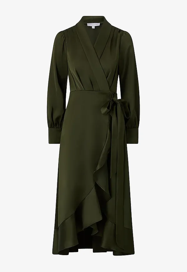 Love Lolina - Satinklänning Iza Midi Dress - Grön