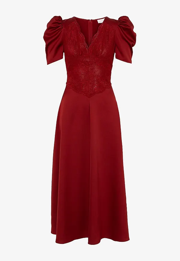 Love Lolina - Spetsklänning Francis Midi Dress - Röd