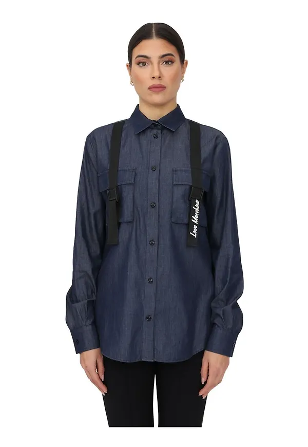 Love Moschino - Skjortor - Blå - Dam - Storlek: L,S,M