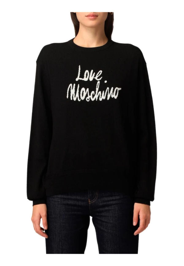 Love Moschino - Stickade tröjor & koftor - Svart - Dam - Storlek: M,2Xs