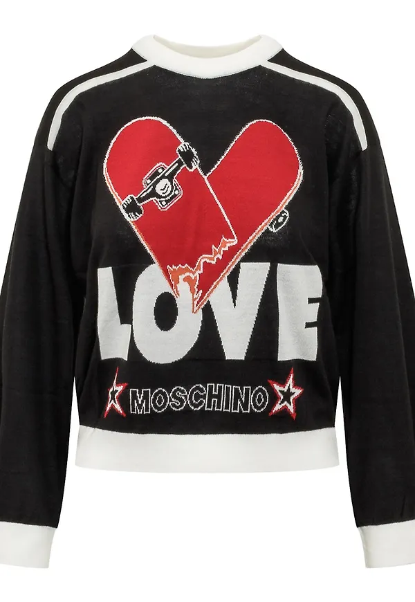 Love Moschino - Stickade tröjor & koftor - Svart - Dam - Storlek: M