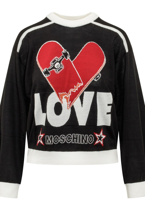Love Moschino - Stickade tröjor & koftor - Svart - Dam - Storlek: M