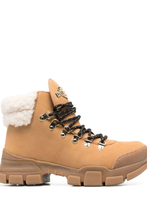Love Moschino ankelboots med snörning - Brun