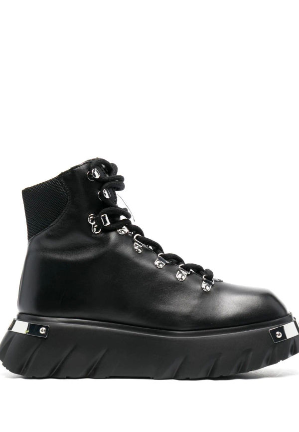Love Moschino ankelboots med snörning - Svart