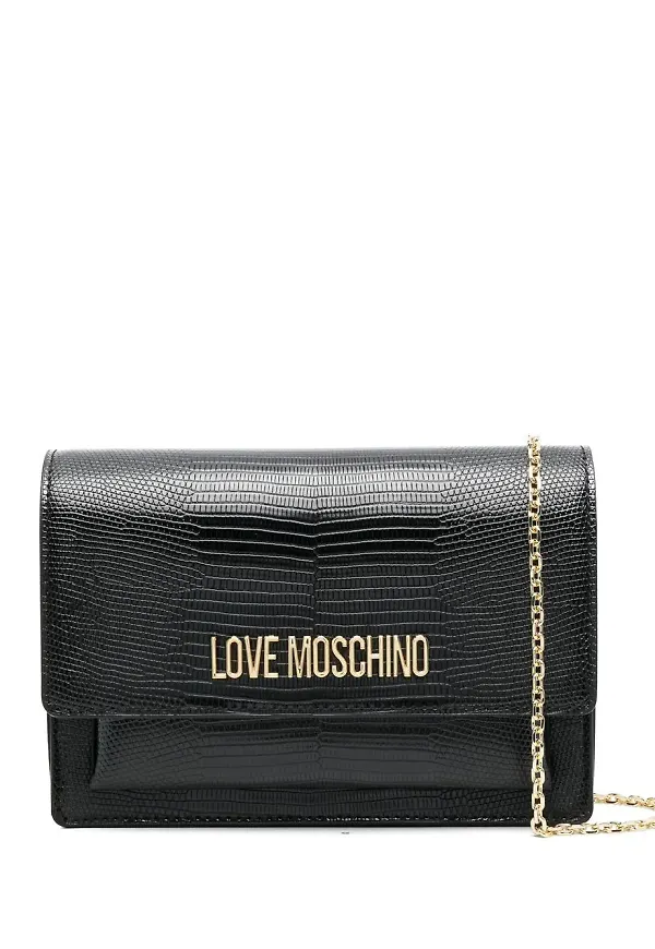 Love Moschino axelremsväska i konstläder - Svart