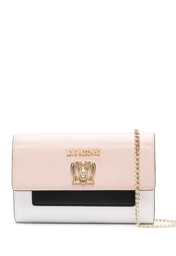 Love Moschino axelremsväska med färgblock - Vit