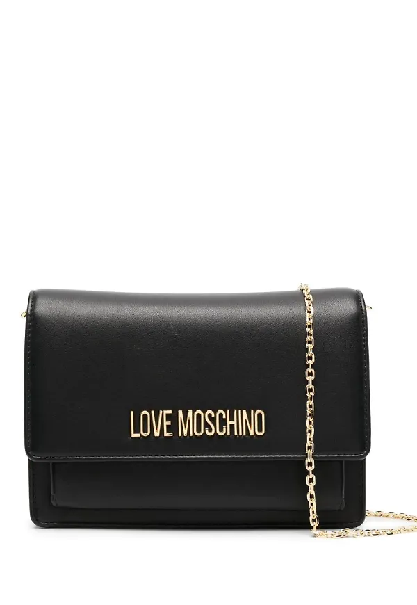 Love Moschino axelremsväska med logotyp - Svart