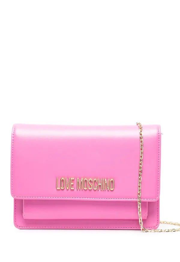 Love Moschino axelremsväska med logotypplakett - Rosa