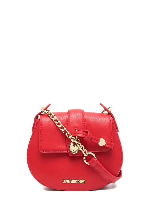 Love Moschino axelväska med hjärtberlock - Röd