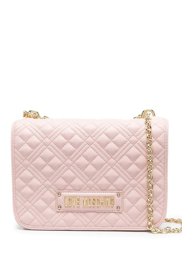 Love Moschino axelväska med logotypplakett - Rosa
