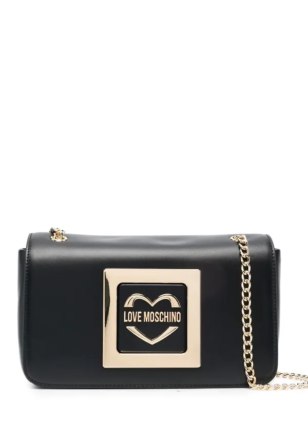 Love Moschino axelväska med logotypplakett - Svart